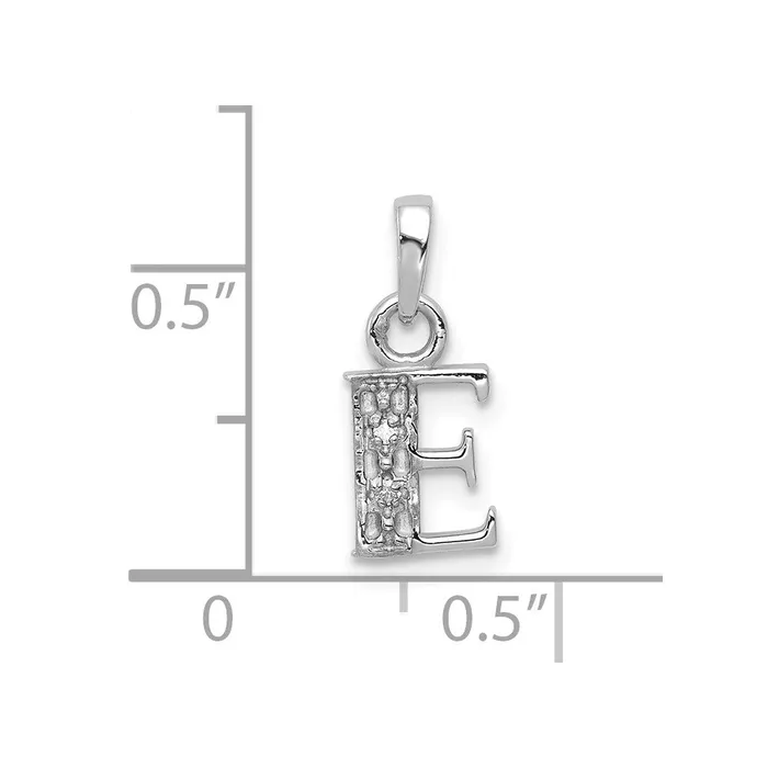 Goldiacom Charm Necklaces 14K White Gold Polished 01ct Diamond Initial E Charm