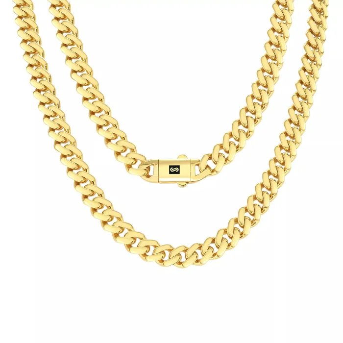 Goldiacom Necklaces 10k Yellow Gold Royal Monaco Miami Cuban Link 9mm Chain Pendant Necklace 18 Goldiacom Necklaces 10k Yellow Gold Royal Monaco Miami Cuban Link 9mm Chain Pendant Necklace 18