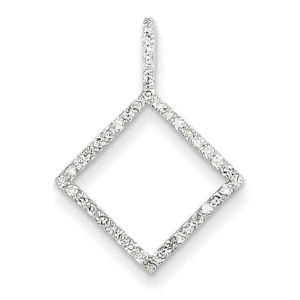 Goldiacom Necklaces 14k White Gold Diamond Chain Slide