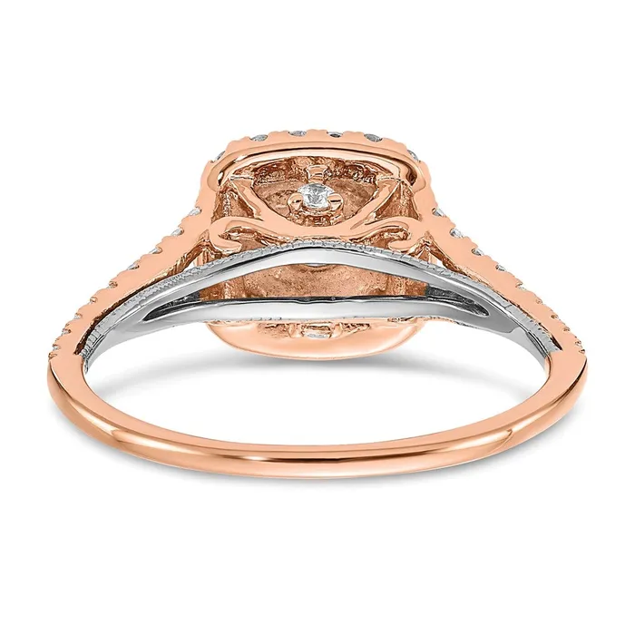 Goldiacom Rings 10 Ct Natural Diamond Halo Infinity Bridal Engagement Ring Set in 14K Rose Gold