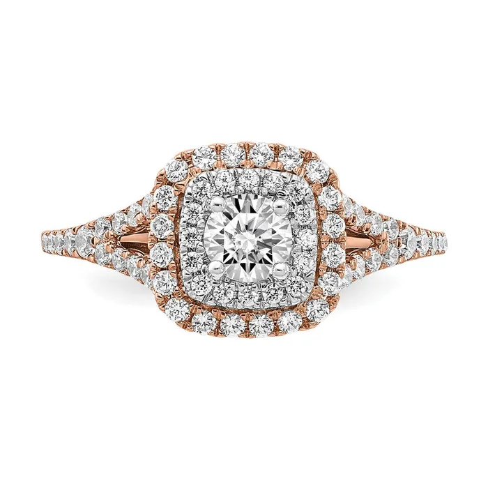 Goldiacom Rings 10 Ct Natural Diamond Halo Infinity Bridal Engagement Ring Set in 14K Rose Gold