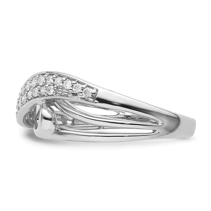 Goldiacom Rings 14K White Gold Real Diamond Ring