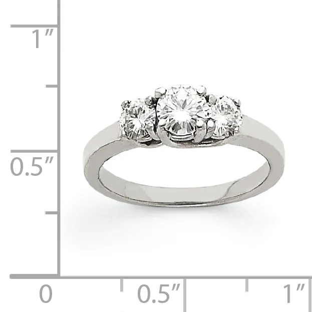 Goldiacom Rings 14k White Gold VS Diamond three stone ring