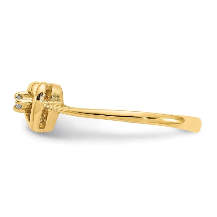 Goldiacom Rings 14K Yellow Gold VS Real Diamond heart ring