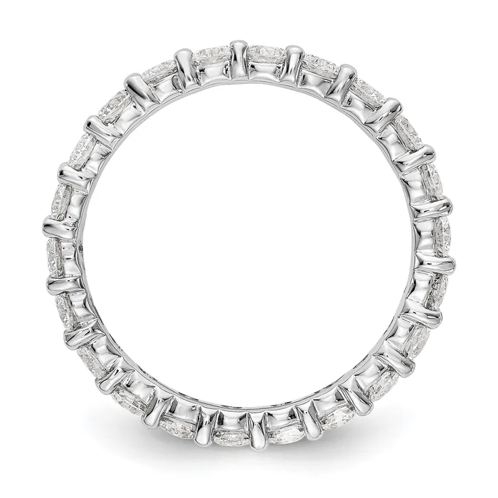 Goldiacom Rings 20 Ct Natural Diamond Womens Eternity Anniversary Wedding Band Ring in 14k White Gold