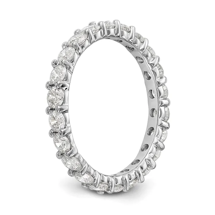 Goldiacom Rings 20 Ct Natural Diamond Womens Eternity Anniversary Wedding Band Ring in 14k White Gold