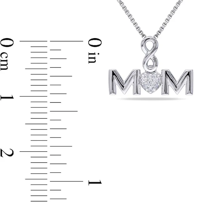 Goldia Composite Natural Diamond Accent Infinity Heart MOM Pendant in Sterling Silver Necklaces Goldia Composite Natural Diamond Accent Infinity Heart MOM Pendant in Sterling Silver Necklaces