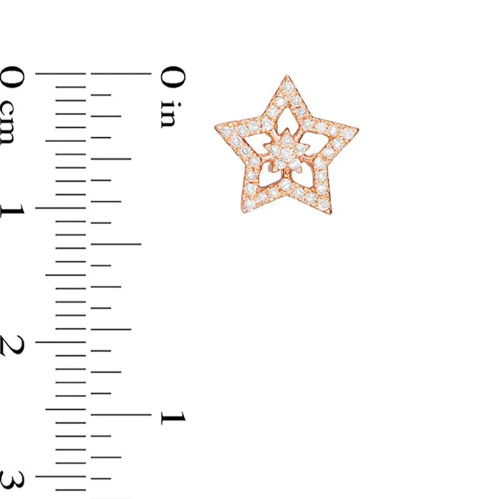 Goldia Earrings 025 CT TW Diamond Double Star Stud Earrings in 10K Rose Gold Goldia Earrings 025 CT TW Diamond Double Star Stud Earrings in 10K Rose Gold