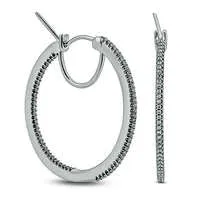 Goldia Earrings 05 CT TW Diamond InsideOut Hoop Earrings in Sterling Silver Goldia Earrings 05 CT TW Diamond InsideOut Hoop Earrings in Sterling Silver