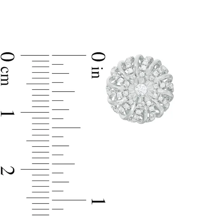Goldia Earrings 05 CT TW Diamond Pinwheel Stud Earrings in 10K White Gold Goldia Earrings 05 CT TW Diamond Pinwheel Stud Earrings in 10K White Gold
