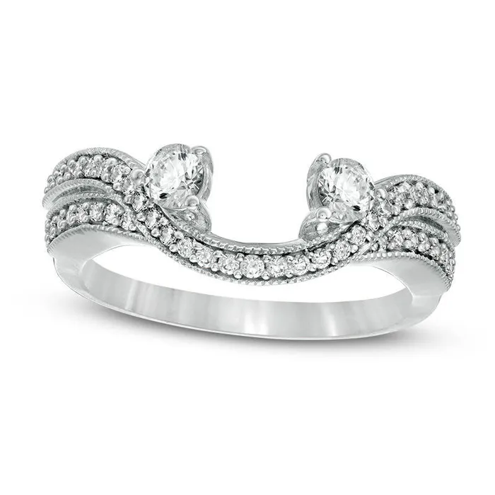 Goldia Earrings 050 CT TW Natural Clarity Enhanced Diamond Antique VintageStyle Solitaire Enhancer in Solid 14K White Gold