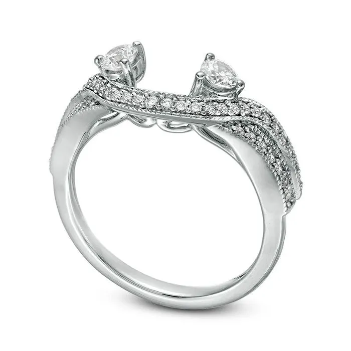 Goldia Earrings 050 CT TW Natural Clarity Enhanced Diamond Antique VintageStyle Solitaire Enhancer in Solid 14K White Gold Goldia Earrings 050 CT TW Natural Clarity Enhanced Diamond Antique VintageStyle Solitaire Enhancer in Solid 14K White Gold