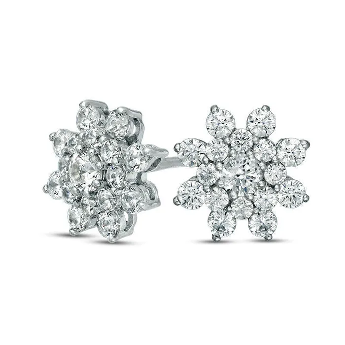 Goldia Earrings 1 CT TW Diamond Starburst Stud Earrings in 10K White Gold Goldia Earrings 1 CT TW Diamond Starburst Stud Earrings in 10K White Gold