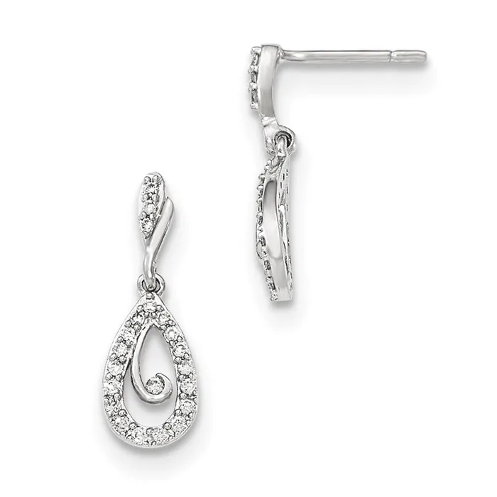 Goldia Earrings 14K White Gold Polished Real Diamond Post Earrings
