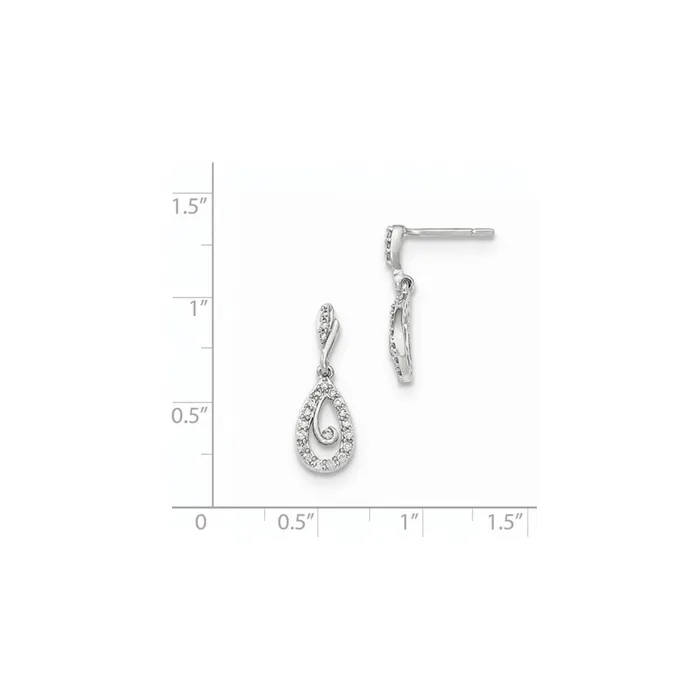 Goldia Earrings 14K White Gold Polished Real Diamond Post Earrings