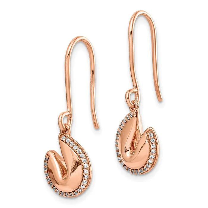 Goldia Earrings 14k White Gold Real Diamond Fortune Cookie Earrings