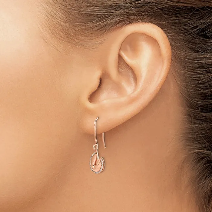 Goldia Earrings 14k White Gold Real Diamond Fortune Cookie Earrings