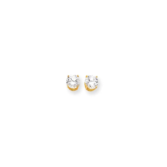 Goldia Earrings 14k Yellow Gold 7mm Cubic Zirconia Earrings