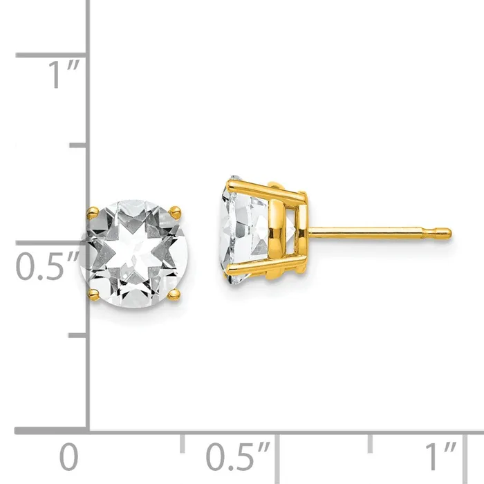 Goldia Earrings 14k Yellow Gold 7mm Cubic Zirconia Earrings