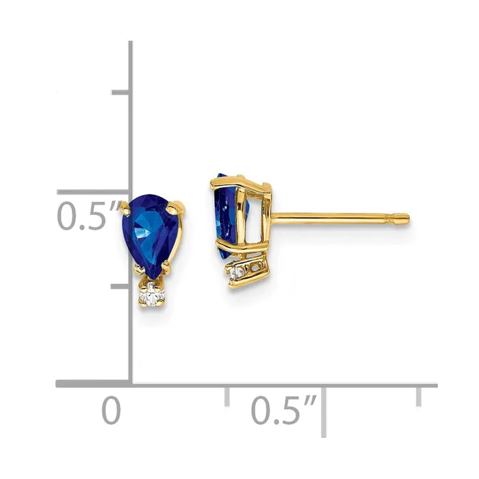 Goldia Earrings 14k Yellow Gold Sapphire Real Diamond Earrings
