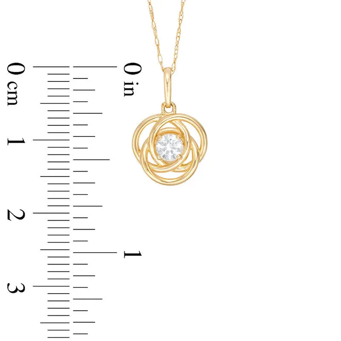 Goldia Earrings 35mm LabCreated White Sapphire Love Knot Drop Pendant in 10K Yellow Gold Goldia Earrings 35mm LabCreated White Sapphire Love Knot Drop Pendant in 10K Yellow Gold