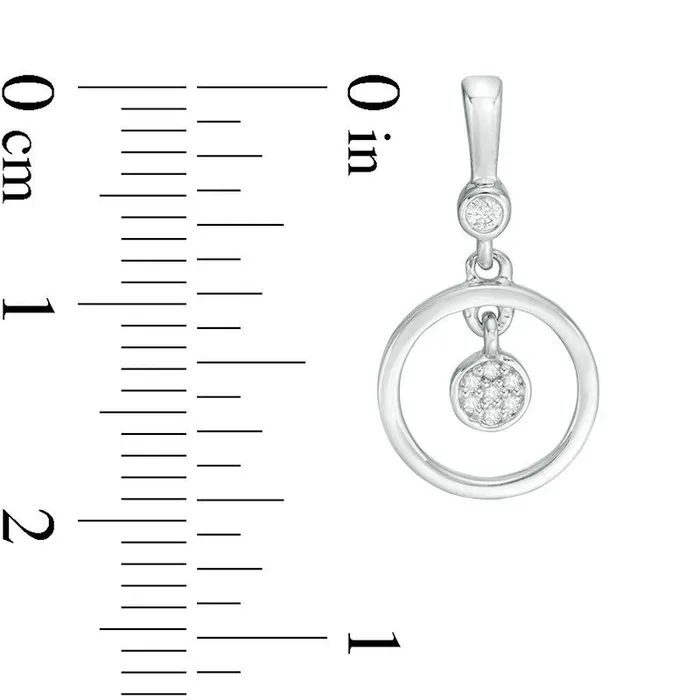 Goldia Earrings Diamond Accent Double Circle Drop Earrings in 10K White Gold Goldia Earrings Diamond Accent Double Circle Drop Earrings in 10K White Gold