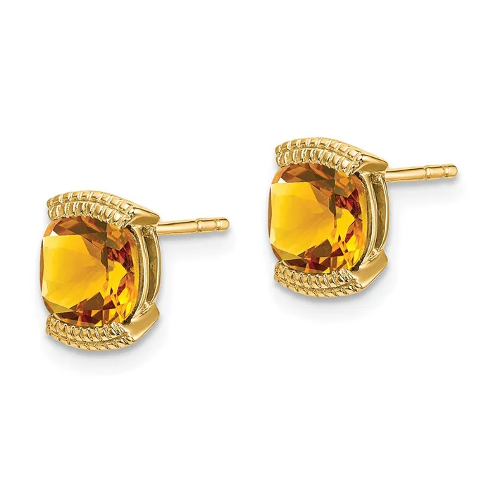Goldia Earrings Solid 14k Yellow Gold Simulated Citrine Post Earrings Goldia Earrings Solid 14k Yellow Gold Simulated Citrine Post Earrings