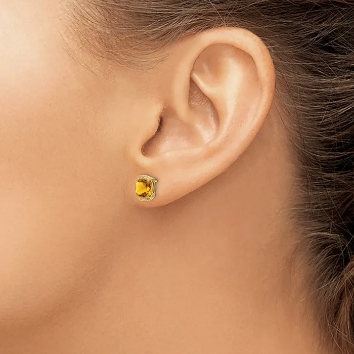 Goldia Earrings Solid 14k Yellow Gold Simulated Citrine Post Earrings Goldia Earrings Solid 14k Yellow Gold Simulated Citrine Post Earrings