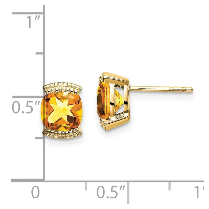 Goldia Earrings Solid 14k Yellow Gold Simulated Citrine Post Earrings Goldia Earrings Solid 14k Yellow Gold Simulated Citrine Post Earrings