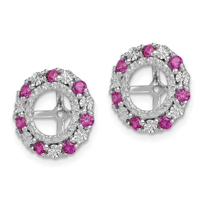 Goldia Earrings Sterling Silver Rhodium Created Ruby Earring Jacket