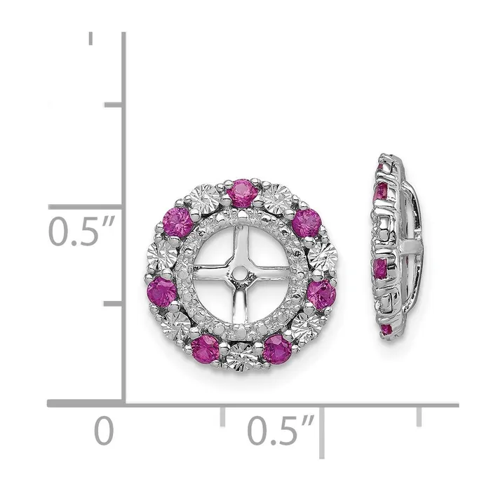 Goldia Earrings Sterling Silver Rhodium Created Ruby Earring Jacket