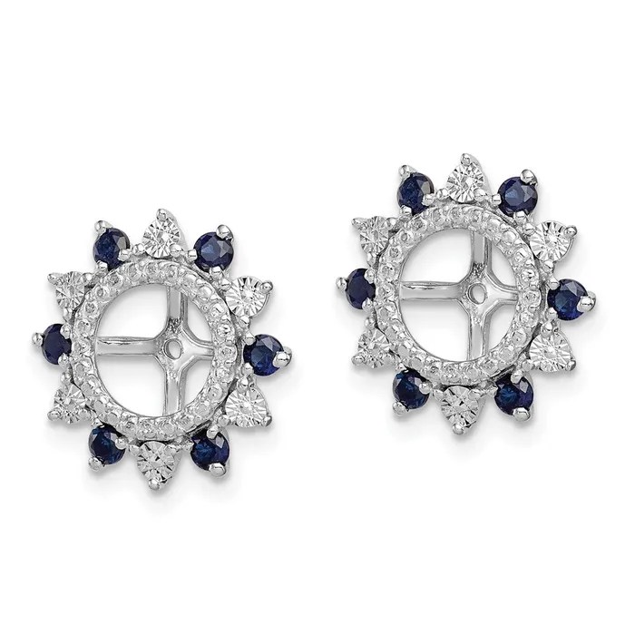 Goldia Earrings Sterling Silver Rhodium Created Sapphire Earring Jacket