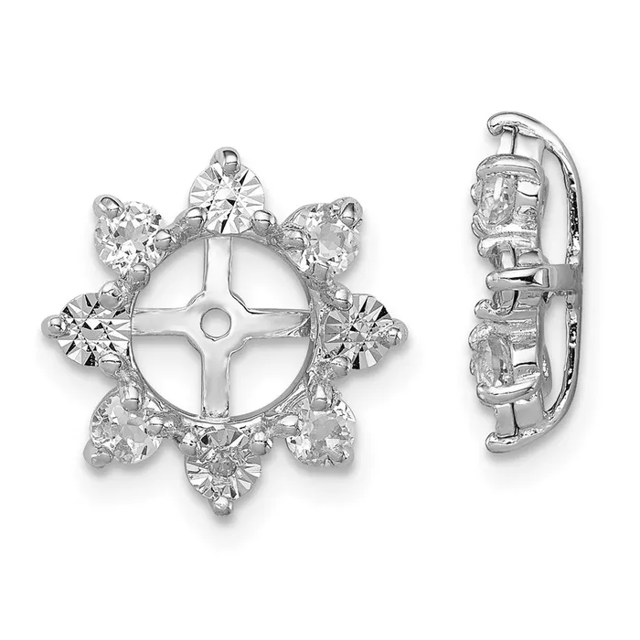 Goldia Earrings Sterling Silver Rhodium Diamond u0026 White Topaz Earring Jacket Goldia Earrings Sterling Silver Rhodium Diamond u0026 White Topaz Earring Jacket