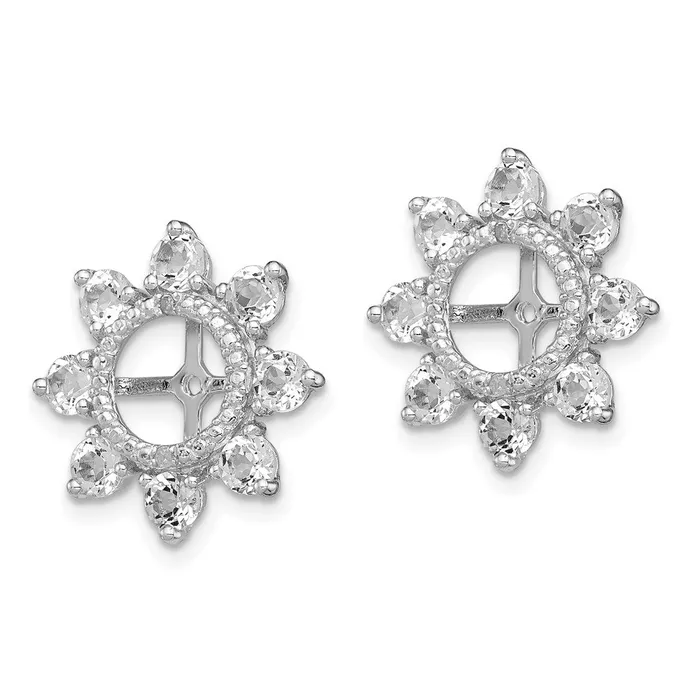 Goldia Earrings Sterling Silver Rhodium Diamond u0026 White Topaz Earring Jacket
