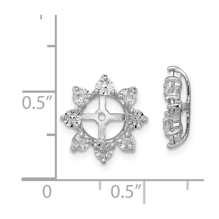 Goldia Earrings Sterling Silver Rhodium Diamond u0026 White Topaz Earring Jacket