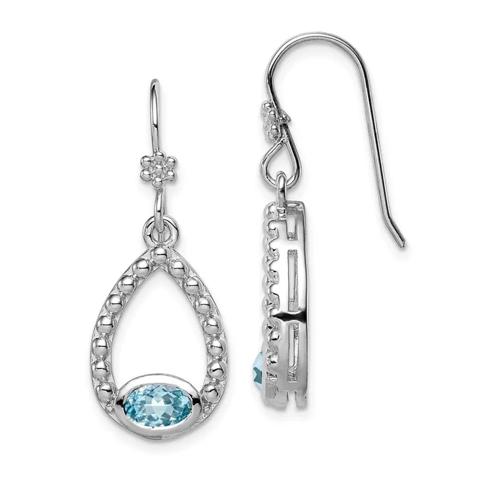Goldia Earrings Sterling Silver Rhodiumplated Lt Swiss Blue Topaz Shepherd Hook Earrings Goldia Earrings Sterling Silver Rhodiumplated Lt Swiss Blue Topaz Shepherd Hook Earrings