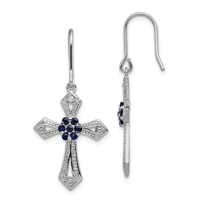 Goldia Earrings Sterling Silver Rhodiumplated Polished u0026 Beaded Diamond Accent u0026 Black CZ Passion Cross Dangle Earrings Goldia Earrings Sterling Silver Rhodiumplated Polished u0026 Beaded Diamond Accent u0026 Black CZ Passion Cross Dangle Earrings