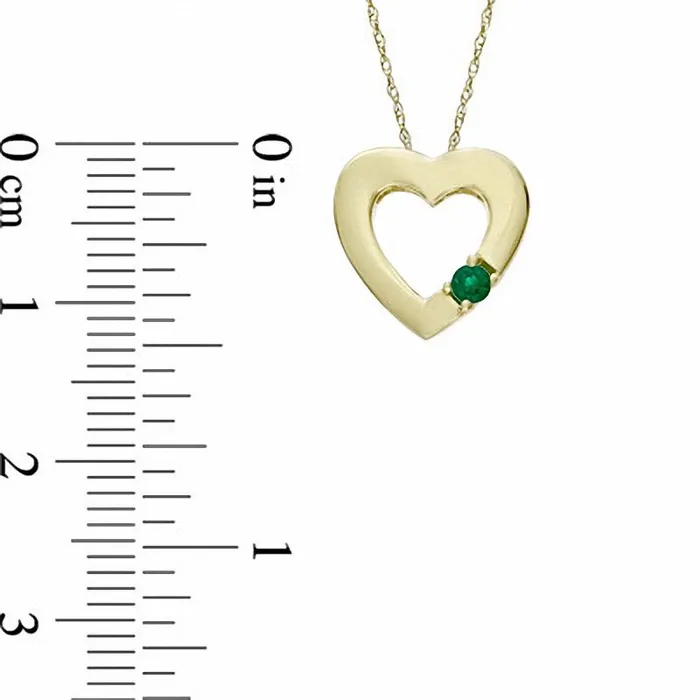 Goldia LabCreated Emerald Heart Pendant in 10K Yellow Gold Necklaces Goldia LabCreated Emerald Heart Pendant in 10K Yellow Gold Necklaces