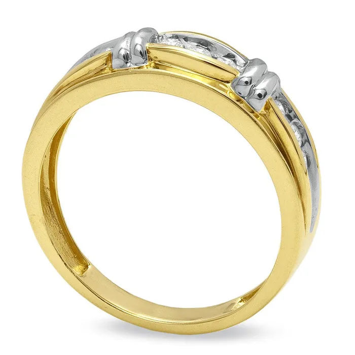 Goldia Ladies 014 CT TW Natural Diamond Wedding Band in Solid 14K TwoTone Gold Rings Goldia Ladies 014 CT TW Natural Diamond Wedding Band in Solid 14K TwoTone Gold Rings