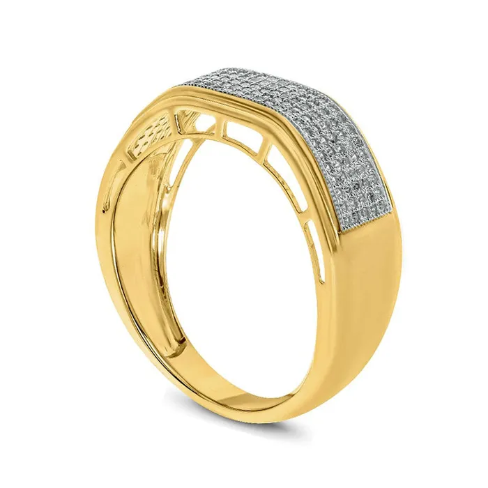 Goldia Mens 050 CT TW Natural Diamond MultiRow Wedding Band in Solid 14K Gold Rings Goldia Mens 050 CT TW Natural Diamond MultiRow Wedding Band in Solid 14K Gold Rings
