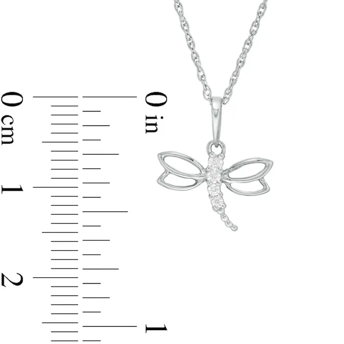 Goldia Necklaces 005 CT TW Natural Diamond Dragonfly Pendant in Sterling Silver Goldia Necklaces 005 CT TW Natural Diamond Dragonfly Pendant in Sterling Silver