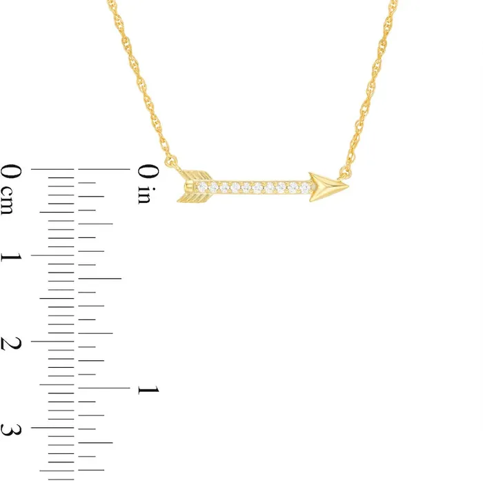 Goldia Necklaces 007 CT TW Natural Diamond Sideways Arrow Necklace in 10K Yellow Gold 1725 Goldia Necklaces 007 CT TW Natural Diamond Sideways Arrow Necklace in 10K Yellow Gold 1725