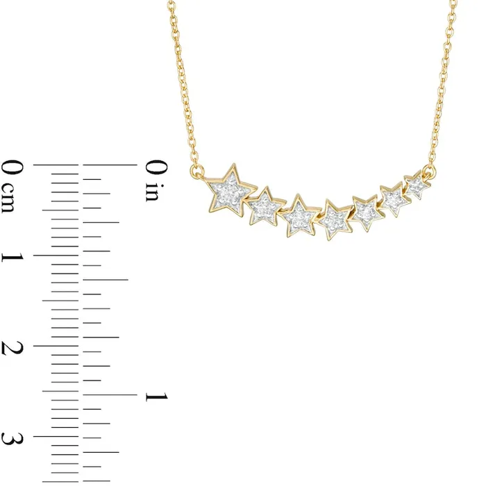 Goldia Necklaces 01 CT TW Journey Natural Diamond Stars Necklace in Sterling Silver with 14K Gold Plate Goldia Necklaces 01 CT TW Journey Natural Diamond Stars Necklace in Sterling Silver with 14K Gold Plate