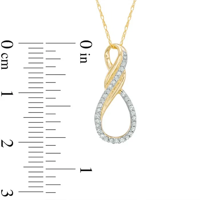 Goldia Necklaces 01 CT TW Natural Diamond Infinity Pendant in 10K Yellow Gold Goldia Necklaces 01 CT TW Natural Diamond Infinity Pendant in 10K Yellow Gold