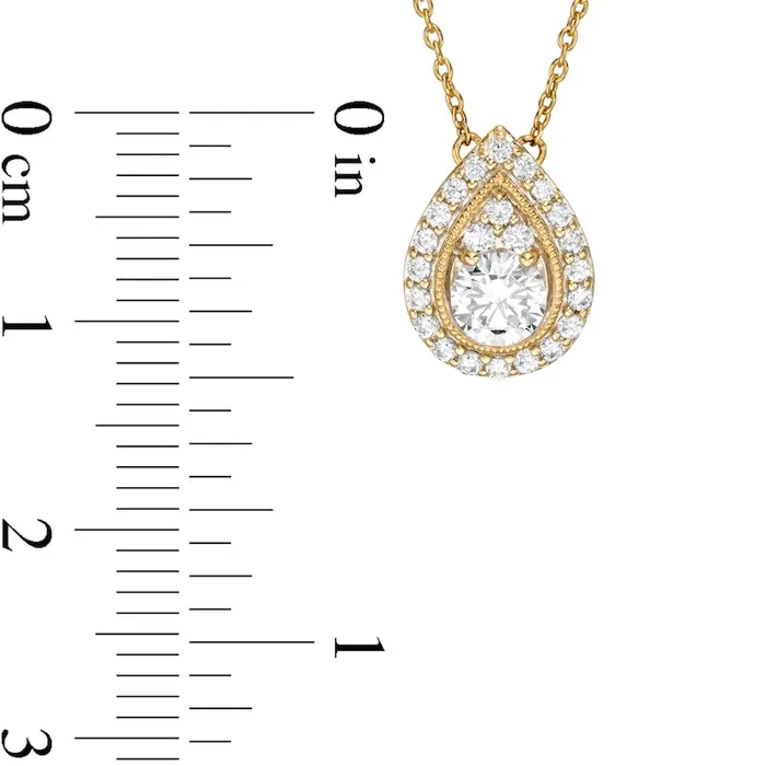 Goldia Necklaces 063 CT TW Natural Diamond PearShaped Frame Necklace in 14K Gold Goldia Necklaces 063 CT TW Natural Diamond PearShaped Frame Necklace in 14K Gold