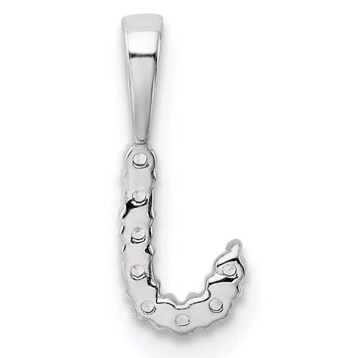 Goldia Necklaces 14k White Gold 110 Ct Lab Grown Diamond VSSI G Letter J Initial Pendant