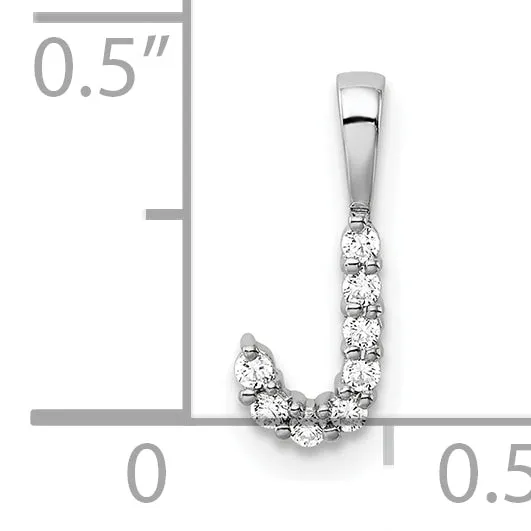 Goldia Necklaces 14k White Gold 110 Ct Lab Grown Diamond VSSI G Letter J Initial Pendant