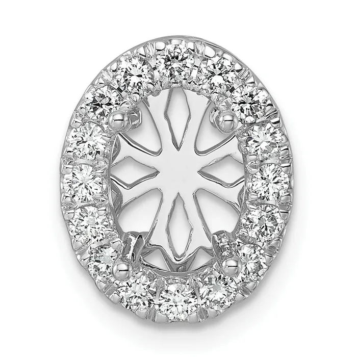 Goldia Necklaces 14k White Gold 12 Ct Lab Grown Diamond VSSI G Halo Chain Slide Pendant Goldia Necklaces 14k White Gold 12 Ct Lab Grown Diamond VSSI G Halo Chain Slide Pendant