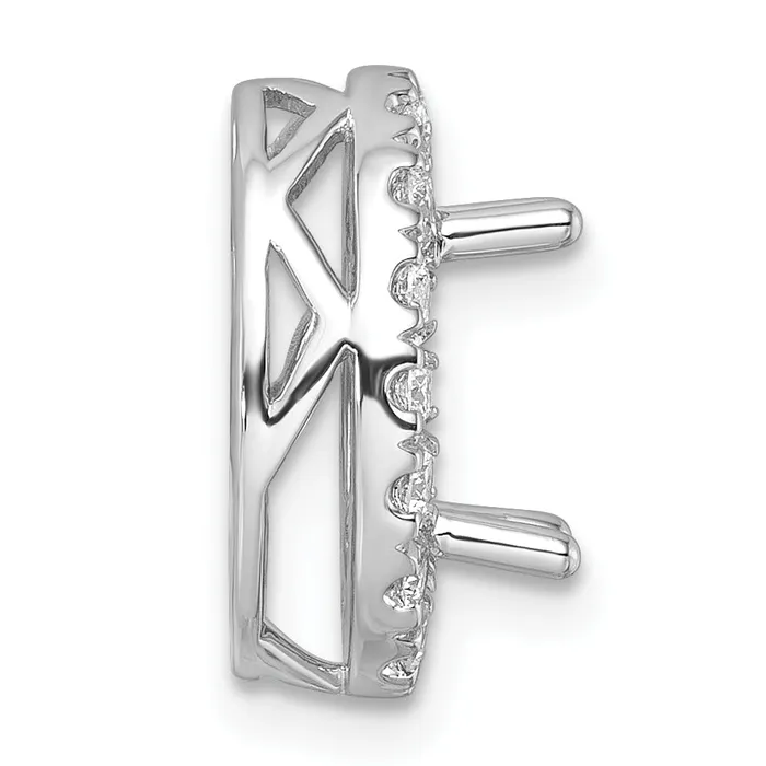 Goldia Necklaces 14k White Gold 12 Ct Lab Grown Diamond VSSI G Halo Chain Slide Pendant
