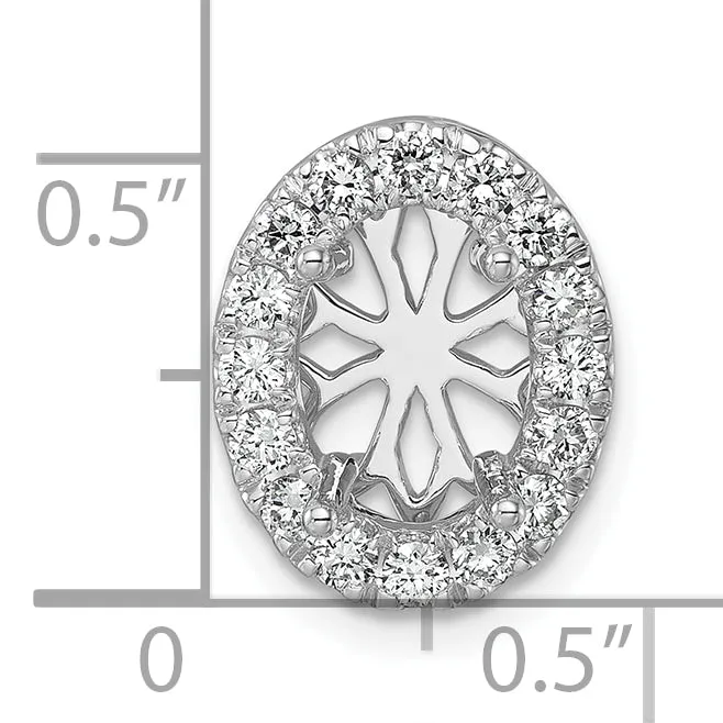 Goldia Necklaces 14k White Gold 12 Ct Lab Grown Diamond VSSI G Halo Chain Slide Pendant